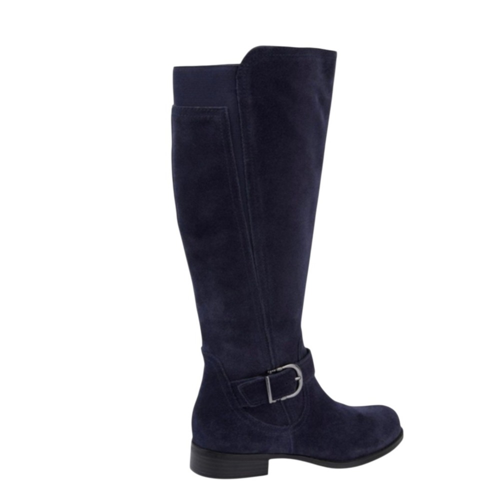 Naturalizer‎ Jayden Women's Wide Calf Suede Riding Boots French Navy Size 5 M